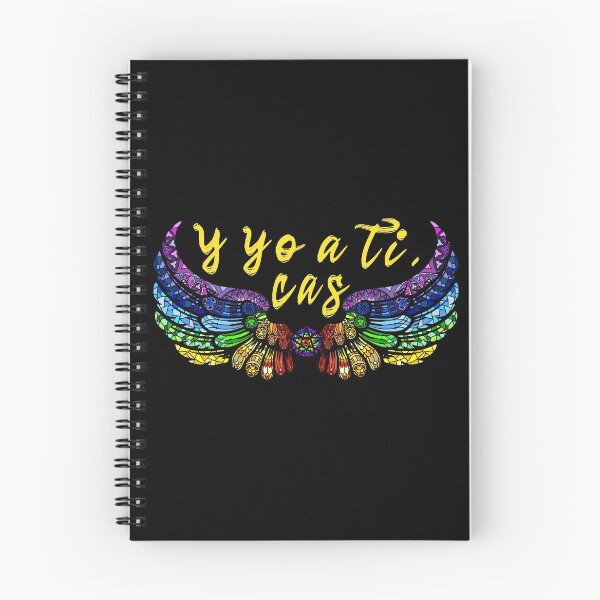 Item preview, Destiel DeanCas Spanish Wings "y yo a ti" (Stained Glass Rainbow) Yellow designed and sold by MinaMonsterMash.