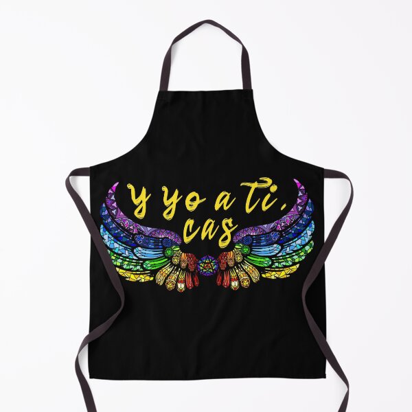 Item preview, Destiel DeanCas Spanish Wings "y yo a ti" (Stained Glass Rainbow) Yellow designed and sold by MinaMonsterMash.