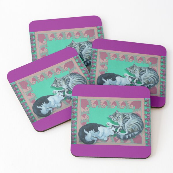 Item preview, Two Cats (Beloved cats of the artist, Minou and Piaf) designed and sold by M. E.  Bilisnansky McMorrow.