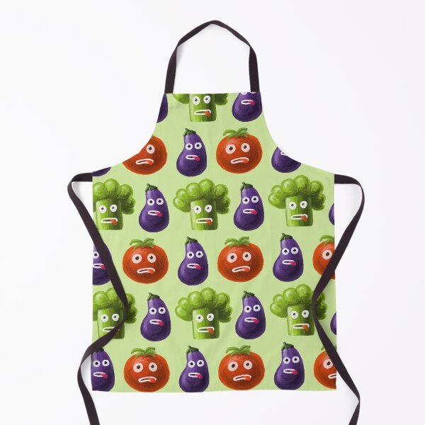 Item preview, Tomato Broccoli and Eggplant Funny Cartoon Vegetables Pattern designed and sold by Boriana Giormova.