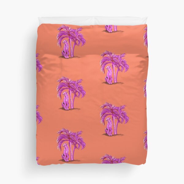 Vista previa del artículo con la obra «Guepardo rosa bajo palmeras en naranja - por Linda Sholberg», diseñado y vendido por Linda Sholberg.