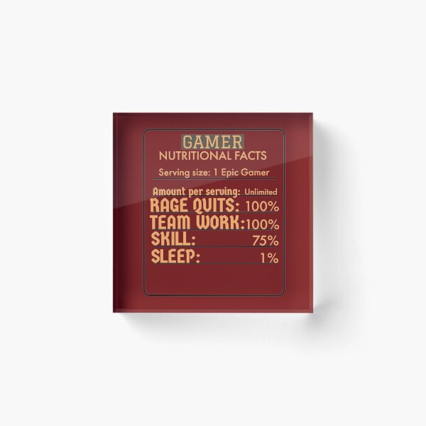Item preview, Gamer nutritional facts  designed and sold by Monkey204.