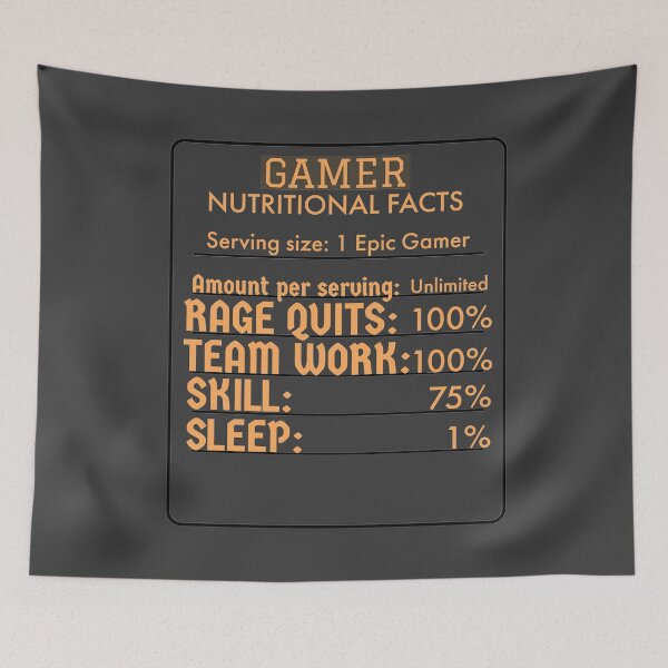 Item preview, Gamer nutritional facts  designed and sold by Monkey204.