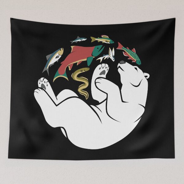 Item preview, Fishing Bear - for Black Background designed and sold by Britt Sorensen.