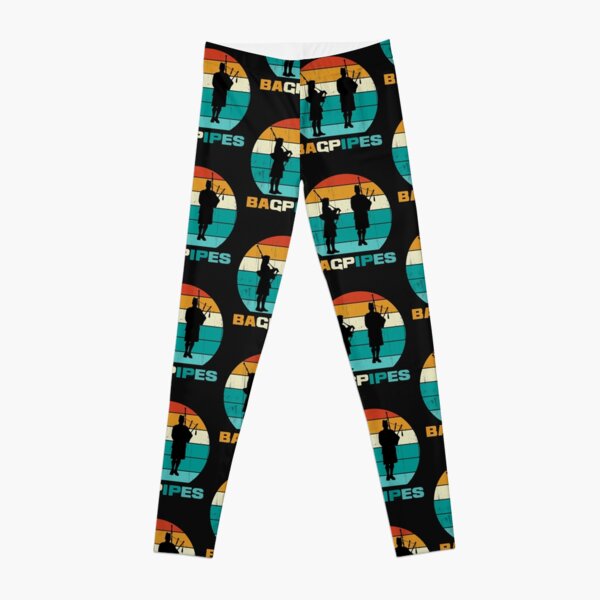Vintage Retro Bagpipes: Best Funny Gift for Bagpipes Lovers Leggings