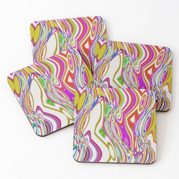 Item preview, Pink, Gold and White Wavy Vertical Pattern designed and sold by AMGImpressions.