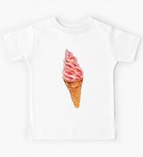 Strawberry Soft Serve Pattern Kids Tee