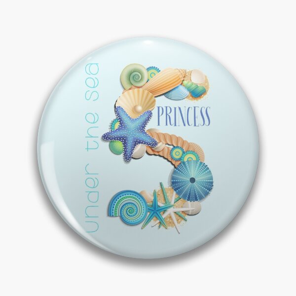 Item preview, “Under the Sea Princess” Birthday - 5 (Lt. Aqua Background) designed and sold by PawsitiveMum.
