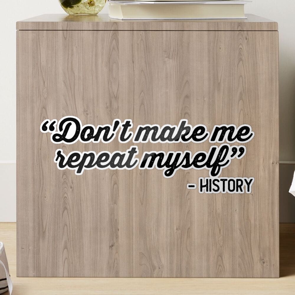 Don't Make Me Repeat Myself History Quote Memes Don't Make Me Repeat Myself  History Funny Quote Meme Throw Pillow, 18x18, Multicolor