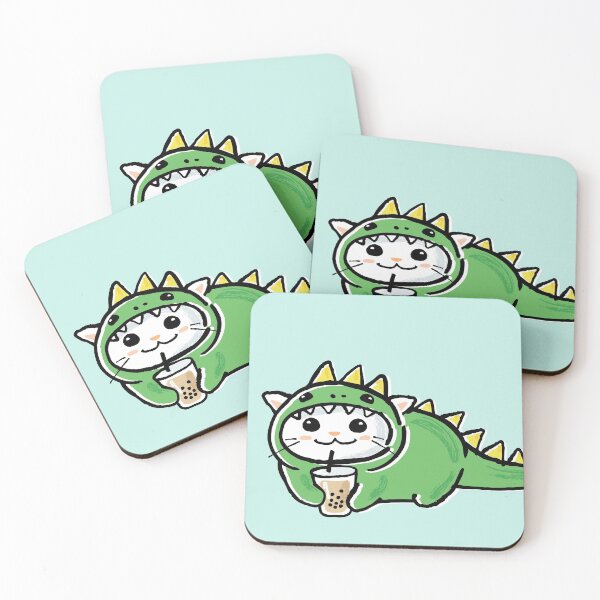 Item preview, Boba Dino Kawaii Cat / Bubble Tea Cute Cat designed and sold by coolintent.