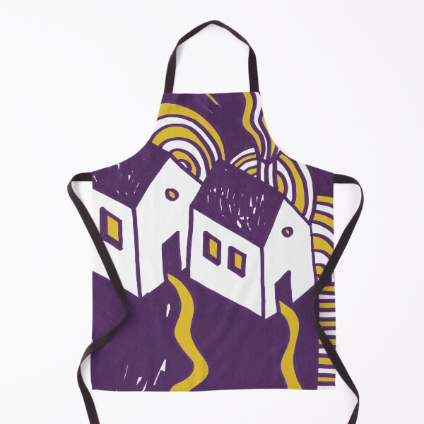 Item preview, Twin Houses at Winter in Purple on Ocher board designed and sold by Istvan Ocztos.