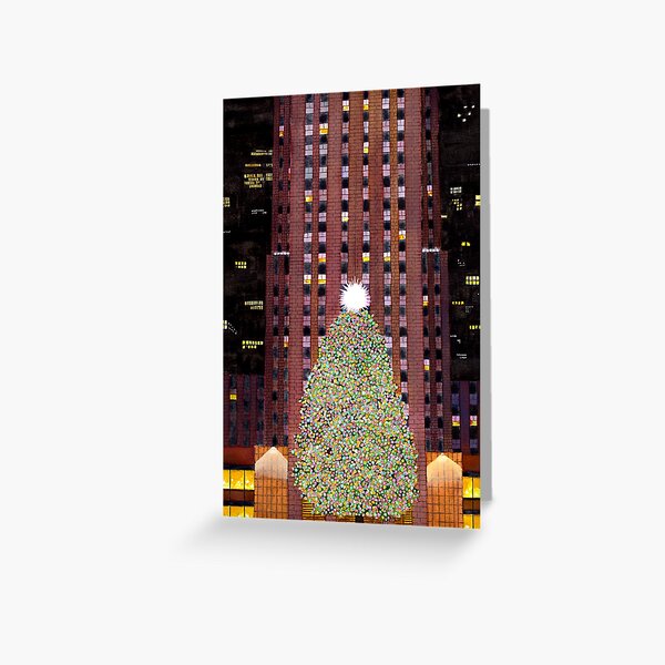 Rockfeller Center Christmas tree theme Set of 5 greeting cards