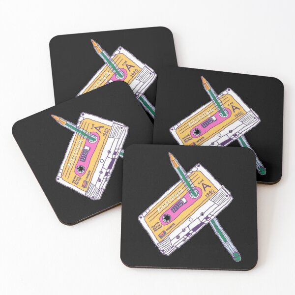 Artikelvorschau, Alte Funky Neon Kassette mit schwarzem Band entworfen und verkauft von Opal Print.