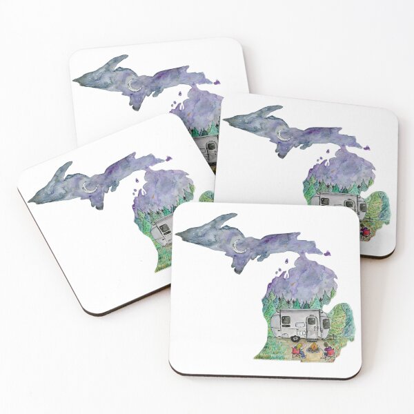 Item preview, Michigan Camping Night Sky Airstream  designed and sold by WoodlandMeadows.