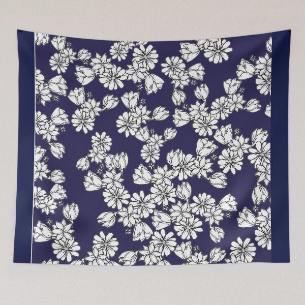 Item preview, Navy blue flowers  designed and sold by jessicarenee95.