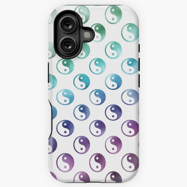 Aperçu de l'œuvre Rainbow Faux Foil Yin Yang Pattern créée et vendue par SilverSpiral.