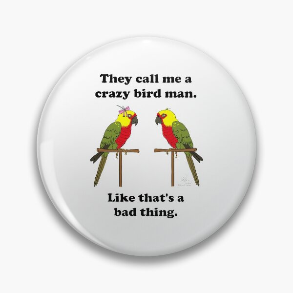 Item preview, Crazy Bird Man with Jenday conures designed and sold by Laughing Parrot Studio.