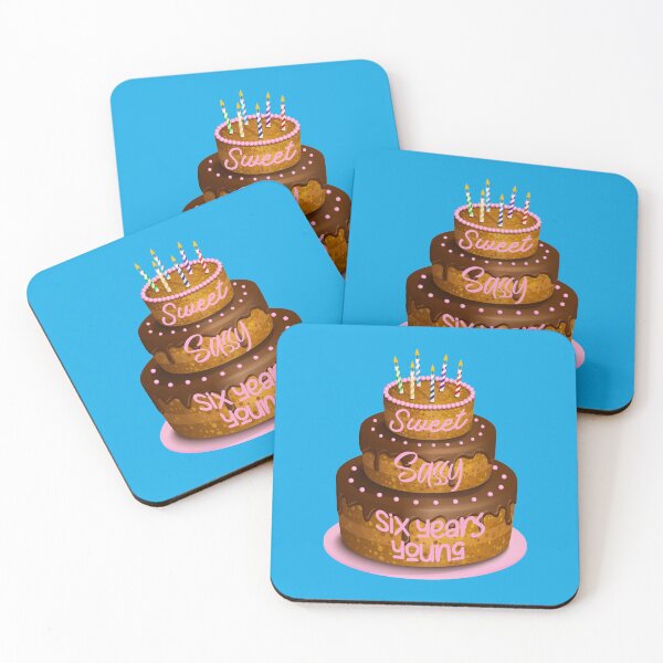 Item preview, Sweet Sassy Six Years Young (Blue) designed and sold by PawsitiveMum.