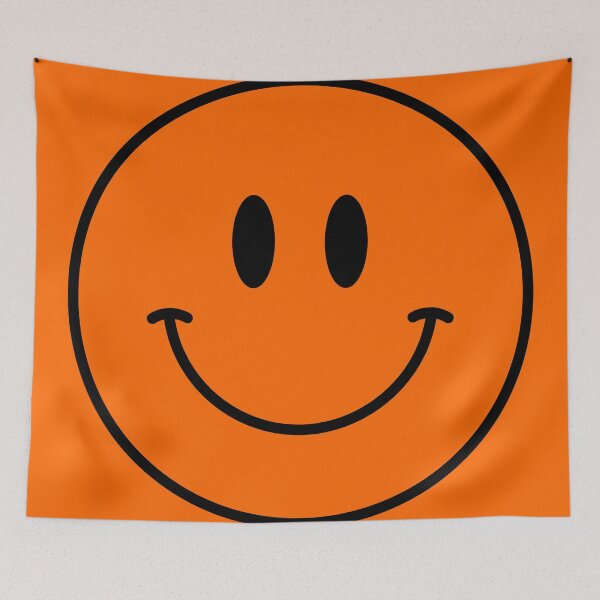 Item preview, 111 Safety Orange (Blaze Orange) Happy Face :) Smiley | #ff6700 designed and sold by YourSmileyFace.