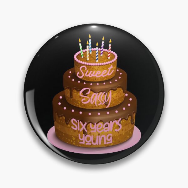 Item preview, Sweet Sassy Six Years Young (Black Background) designed and sold by PawsitiveMum.