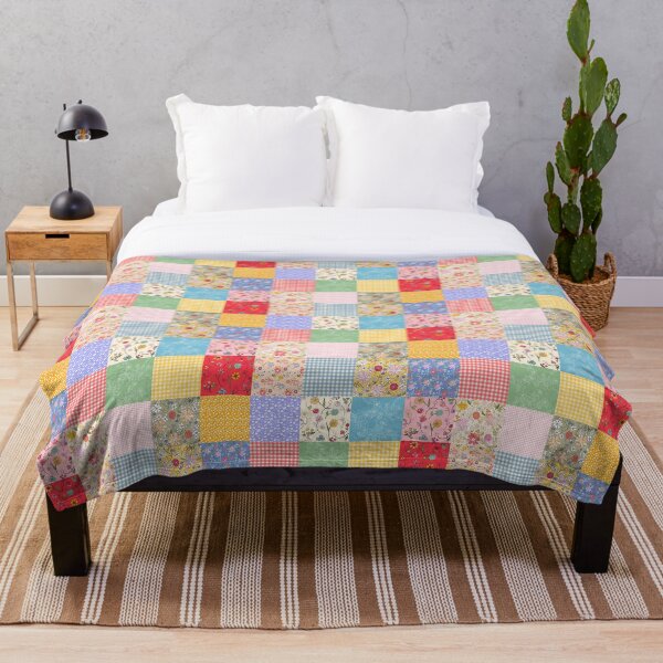 Happy Cottage Patchwork Throw Blanket