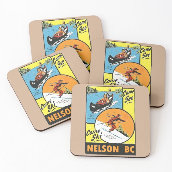 Item preview, Nelson BC Lake Ski Vintage Travel Decal designed and sold by hilda74.