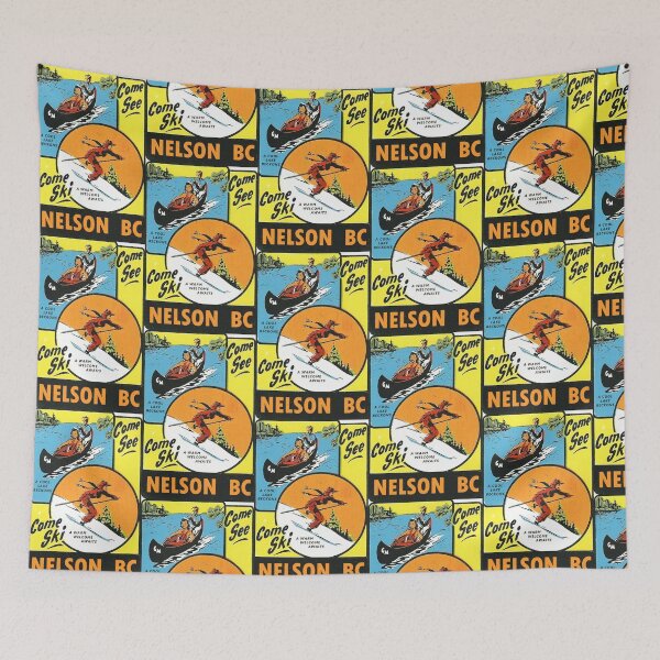 Item preview, Nelson BC Lake Ski Vintage Travel Decal designed and sold by hilda74.