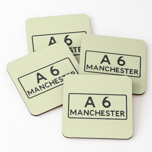 Item preview, A6 Manchester road sign designed and sold by bravoalpha.