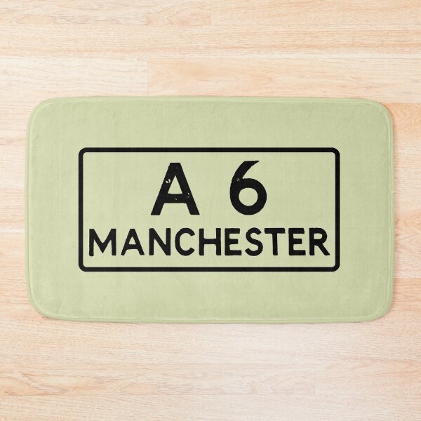 Item preview, A6 Manchester road sign designed and sold by bravoalpha.