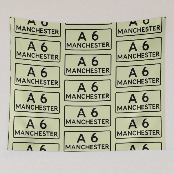 Item preview, A6 Manchester road sign designed and sold by bravoalpha.