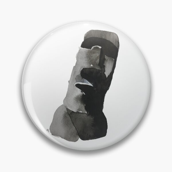Item preview, Chilean Moai from Easter Island in watercolor designed and sold by Daniela Ponzini Montes.
