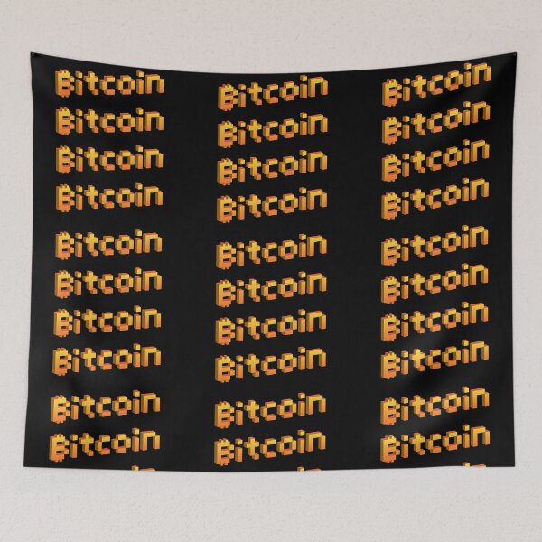 Item preview, Bitcoin 8-Bit Gold Repeat Pattern - Black designed and sold by johnta17.