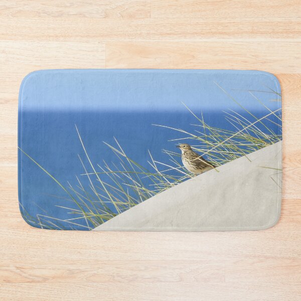 Sandpiper on a sand dune in the sun - holiday memories Bath Mat