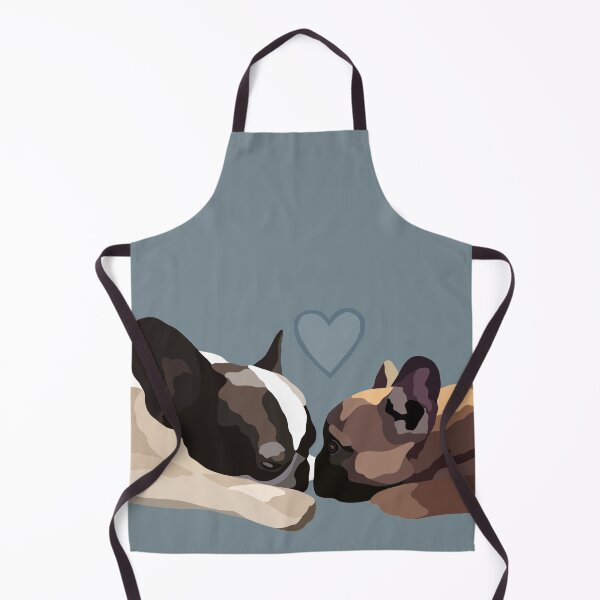 Artikelvorschau, Zwei Frenchies blaues Herz Hund Portrait digitale Illustration entworfen und verkauft von sherylwylie.