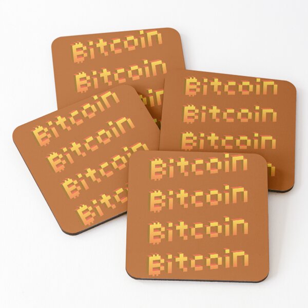Item preview, Bitcoin 8-Bit Gold Repeat Pattern - Fiery Orange designed and sold by johnta17.