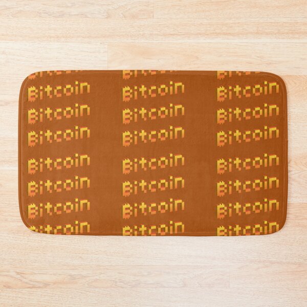 Item preview, Bitcoin 8-Bit Gold Repeat Pattern - Fiery Orange designed and sold by johnta17.