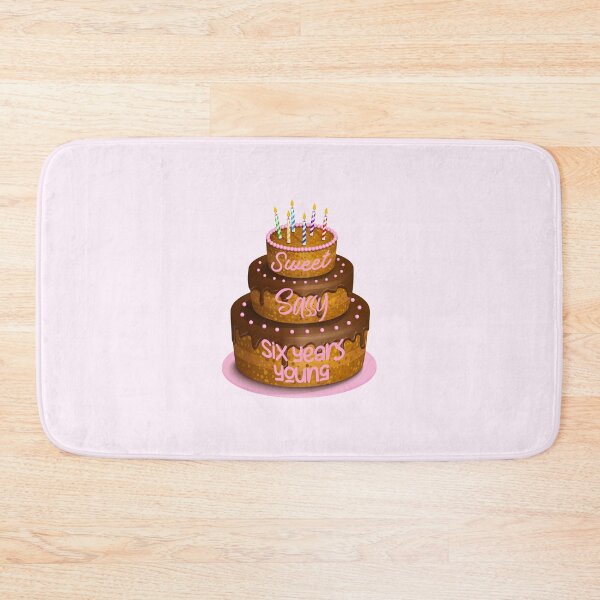 Item preview, Sweet Sassy Six Years Young (Pink Background) designed and sold by PawsitiveMum.