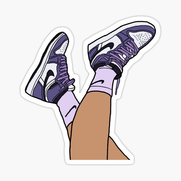 jordan’s 1 court purple Sticker