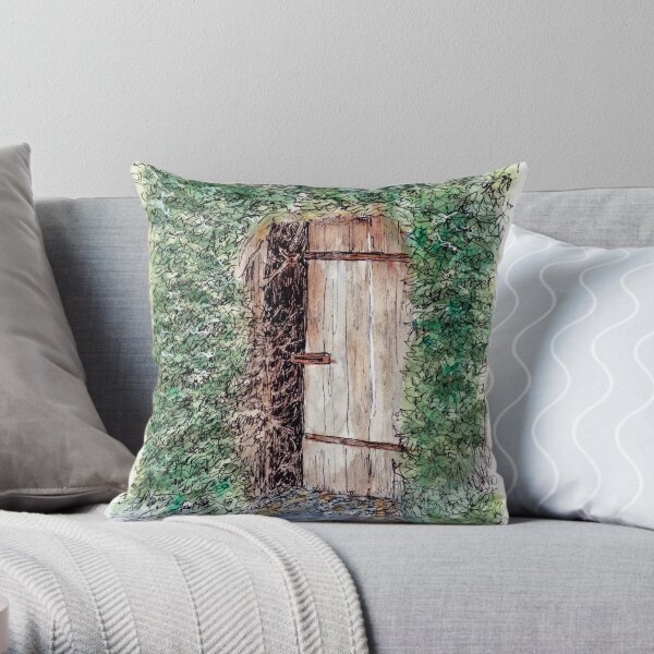 Australian Scene - Secret door - Hahndorf, SA, Australia Throw Pillow