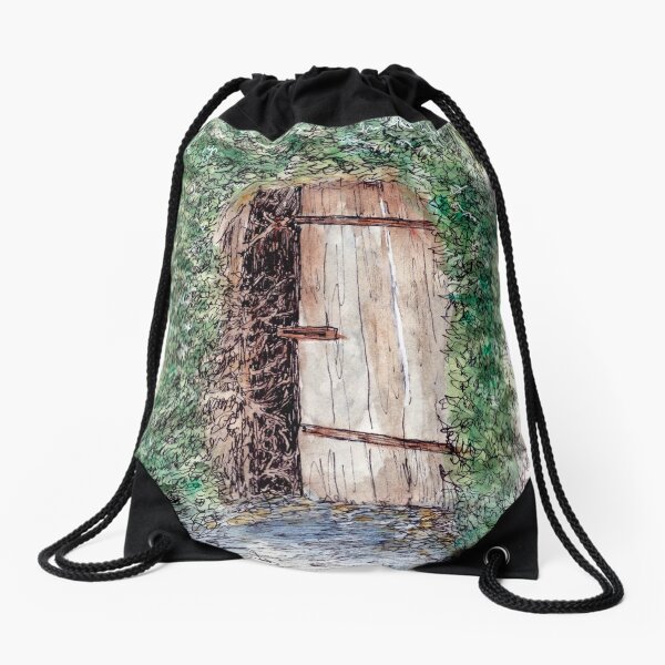 Australian Scene - Secret door - Hahndorf, SA, Australia Drawstring Bag