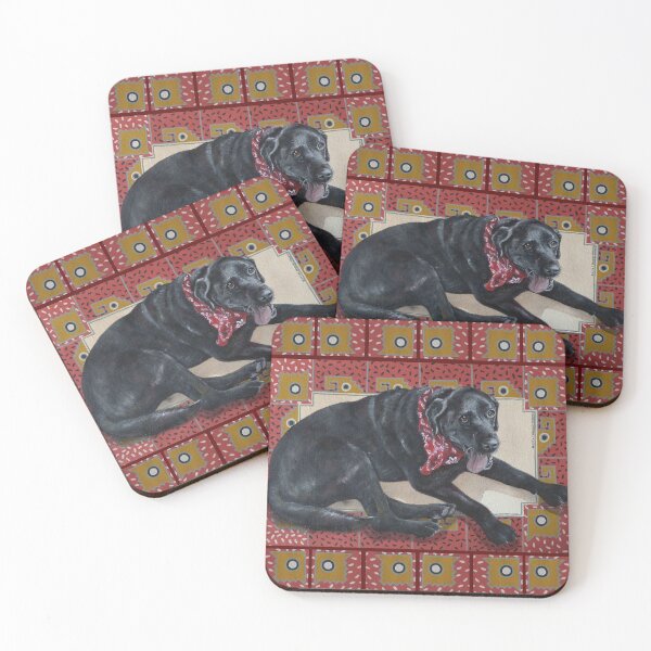 Item preview, Ted on Red, Black Lab designed and sold by M. E.  Bilisnansky McMorrow.