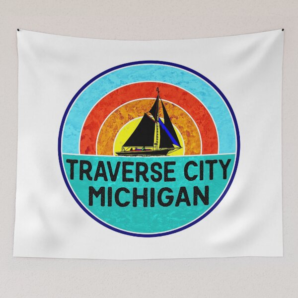 Item preview, Traverse City Michigan Lake Boat Sail Sailboat Boating designed and sold by DESTINATIONS DECAL.