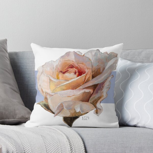 Item preview, Pink Rose | Raya azul horizontal | Pintura de una sola rosa designed and sold by Jacob la Cour.