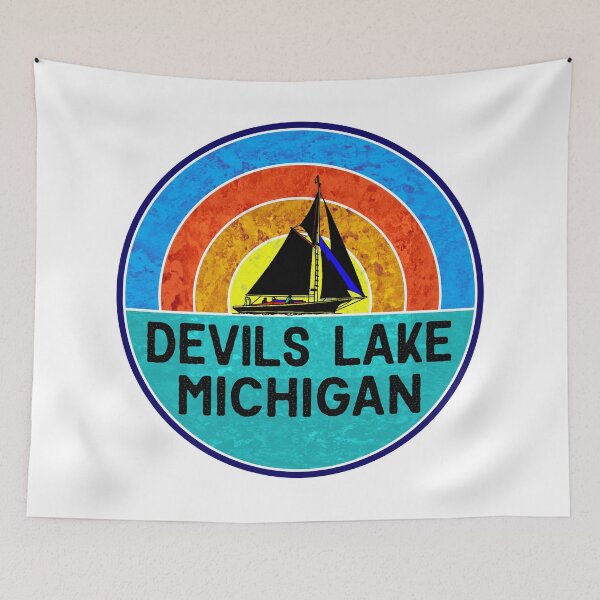 Item preview, Devils Lake Michigan Lake Boat Sail Sailboat Boating designed and sold by DESTINATIONS DECAL.