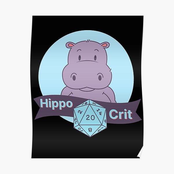 "Hippo Crit Purple on Black" Poster for Sale by DLPL Redbubble