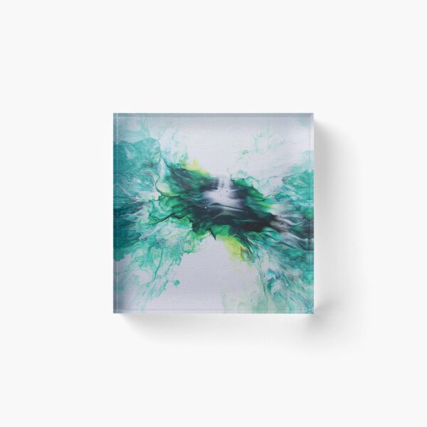 Item preview, Green Acrylic Pour Painting by One Creative Pup designed and sold by OneCreativePup.
