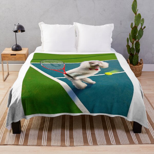 Item preview, Poodle Dog Playing Tennis designed and sold by SkylerJHill.