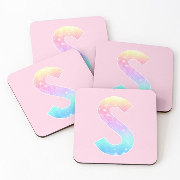 Item preview, The Letter S - Monogram in Kawaii Magical Unicorn Sparkle Pattern designed and sold by Bumblefuzzies.