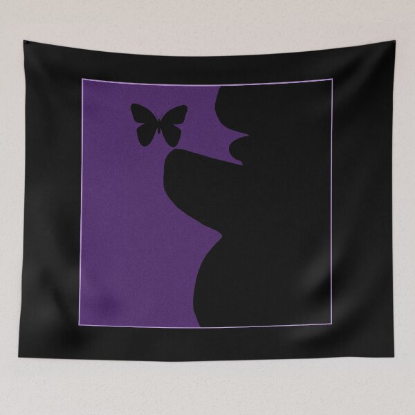 Item preview, Butterfly Poodle Purple on Black  designed and sold by Mimi Foley.