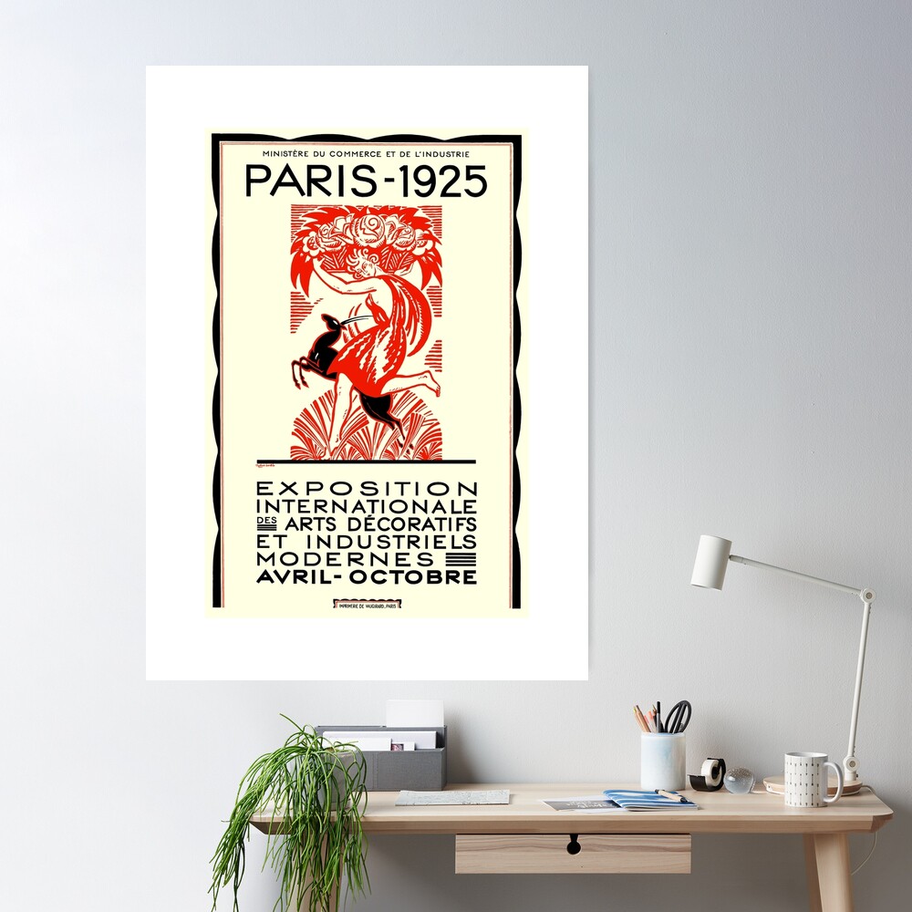 1925 International Exhibition of Modern Industrial and Decorative Arts 50th  years anniversary poster, R. Bonfils - 1976 - Souviens Toi De Paris :  Souviens Toi De Paris